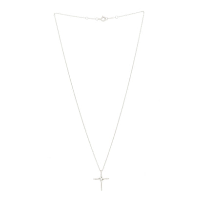 Tiffany Sterling Silver Elsa Peretti Infinity Cross Pendant Necklace 3 of 6
