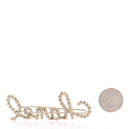 Chanel Metal Glass Swirling Pearls Hair Clip Gold 2 of 4