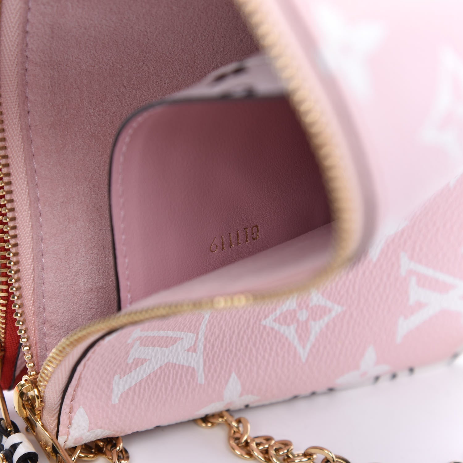 Louis Vuitton Monogram Giant Double Zip Pochette Rouge 9 of 10