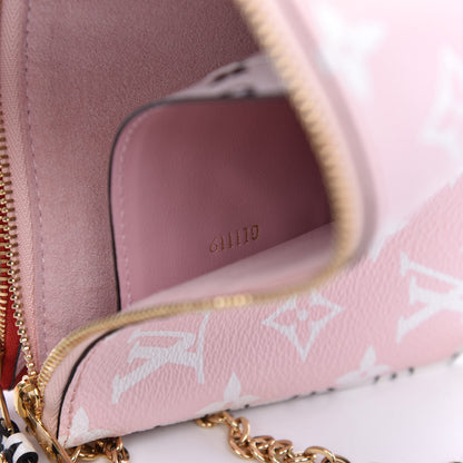 Louis Vuitton Monogram Giant Double Zip Pochette Rouge 9 of 10