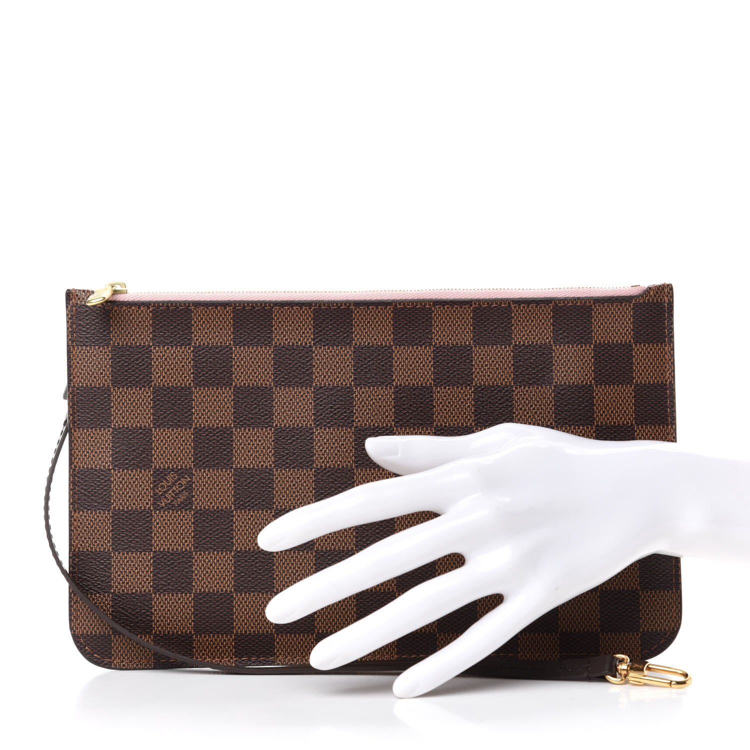 Louis Vuitton Damier Ebene Neverfull MM GM Pochette Rose Ballerine 2 of 8