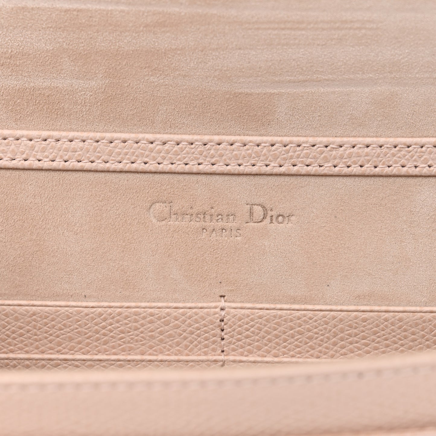 Grained Calfskin Diorama Wallet on Chain Pouch Rose Poudre