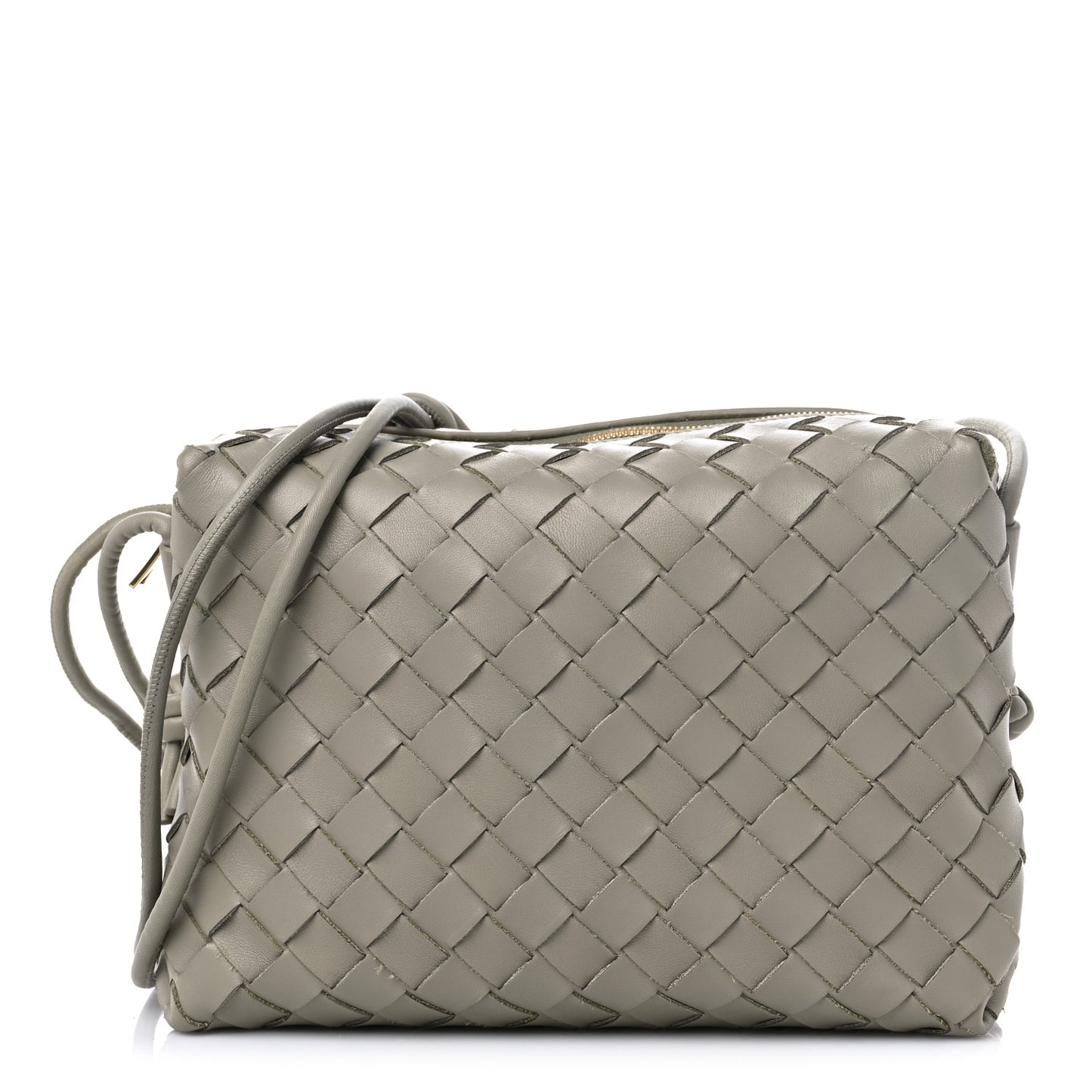 Nappa Intrecciato Small Loop Camera Bag Travertine
