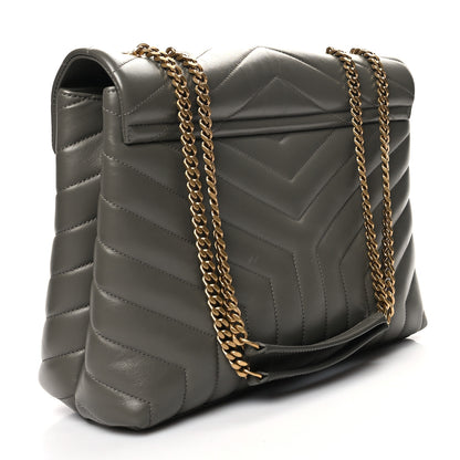 Saint Laurent Calfskin Y Quilted Monogram Medium Loulou Chain Satchel Asphalt 3 of 13