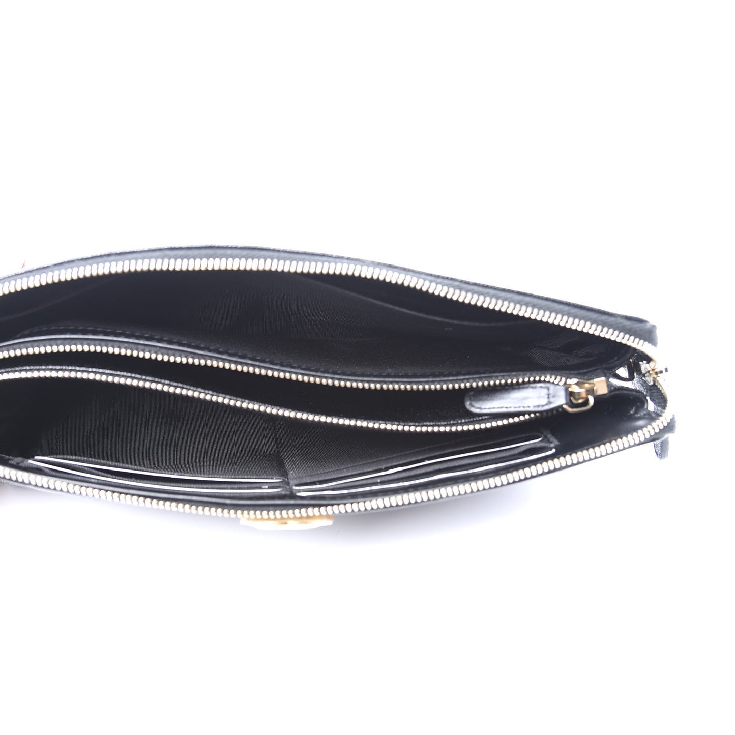 Caviar Quilted Small Zipped Boy Pouch Black