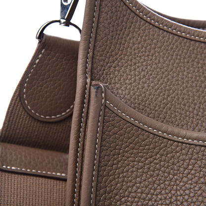 Hermes Taurillon Clemence Evelyne III PM Etoupe 10 of 13