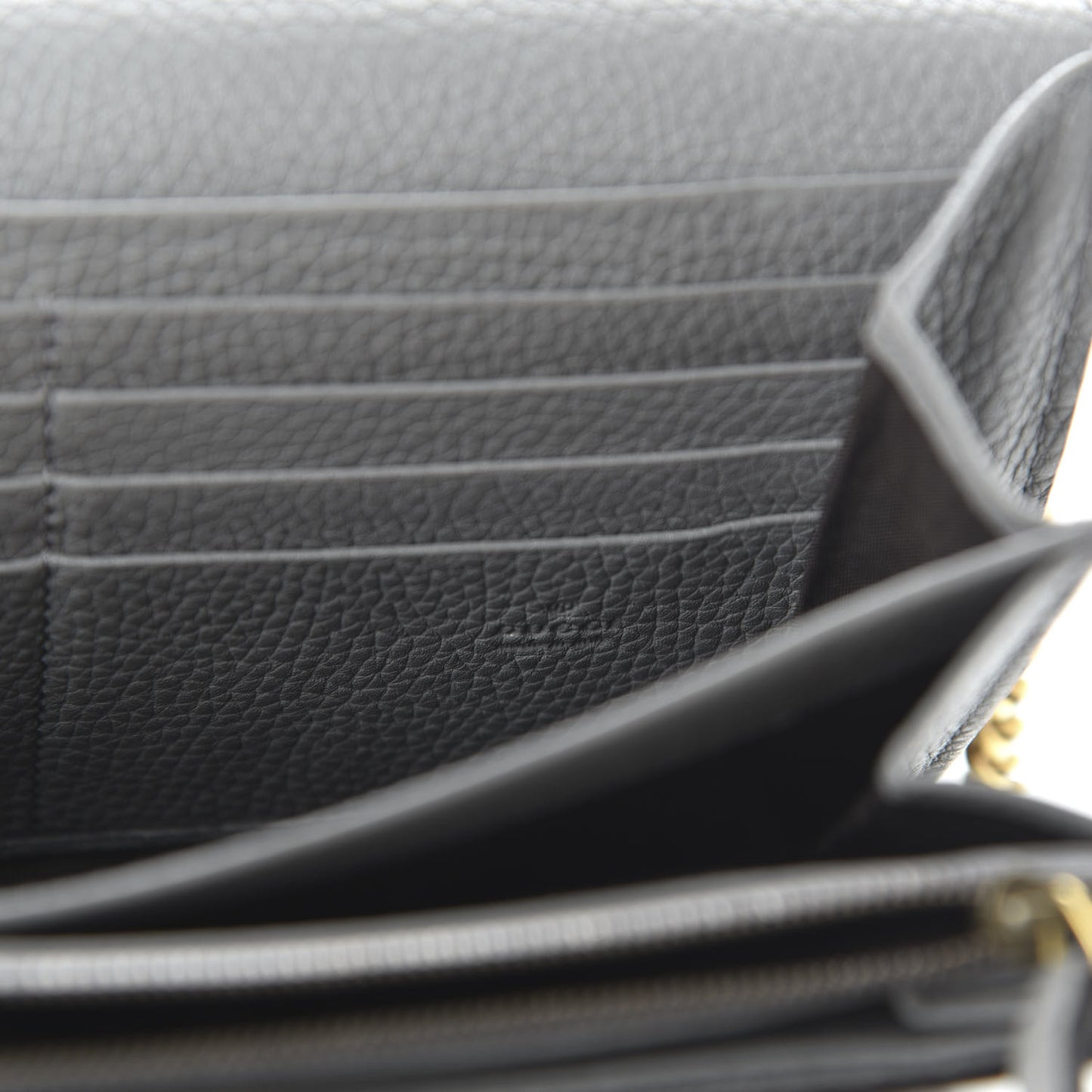 Cellarius Calfskin GG Marmont Chain Wallet Deep Grey