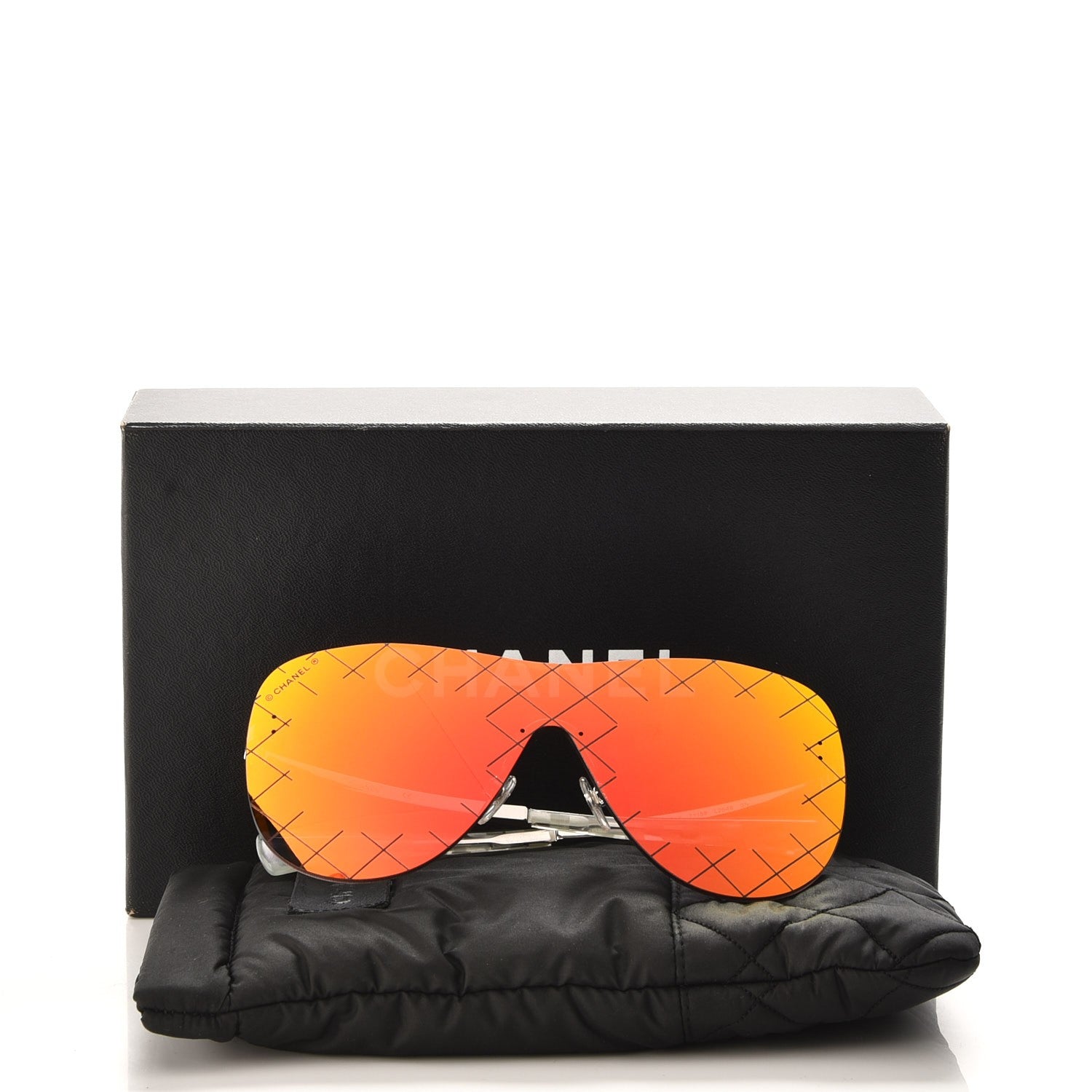 Chanel Shield Runway Sunglasses 4215 Silver Red 8 of 8