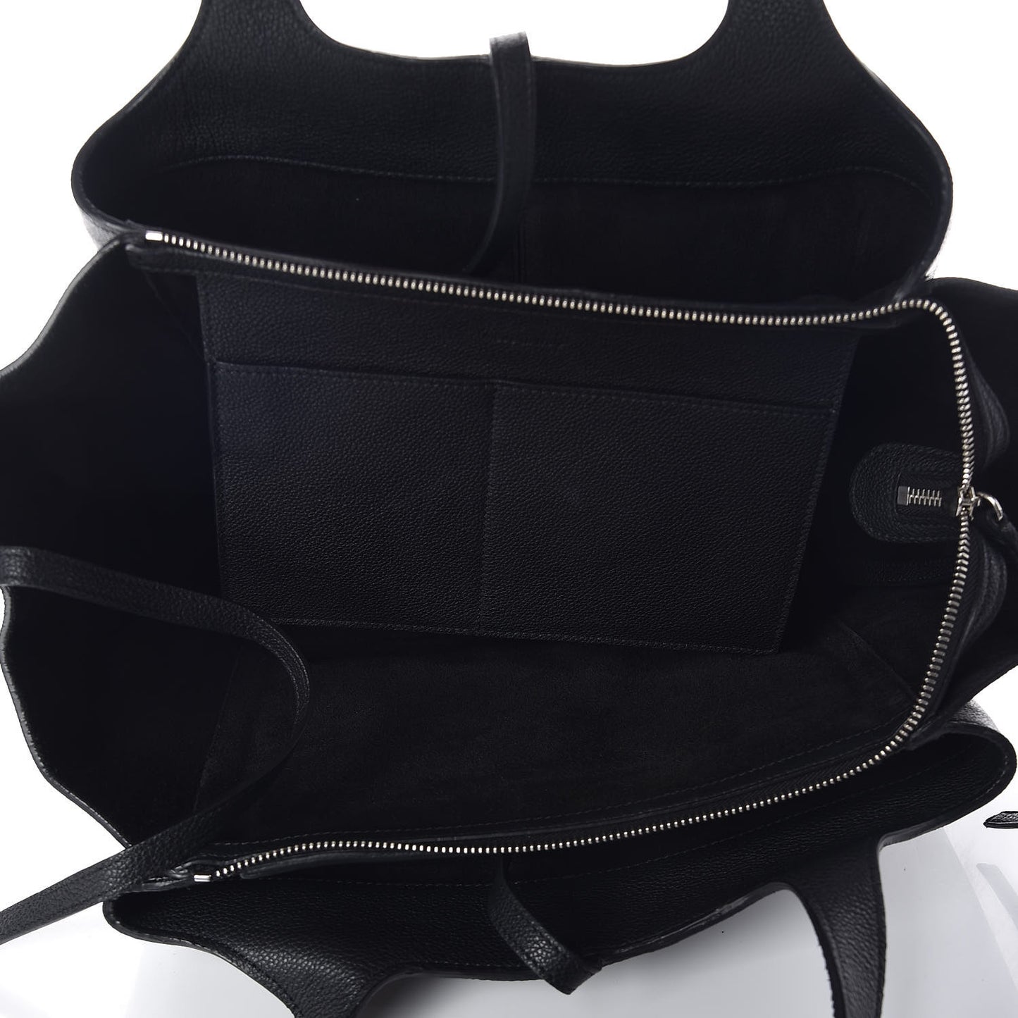 Baby Grained Calfskin Small Tri-Fold Bag Black