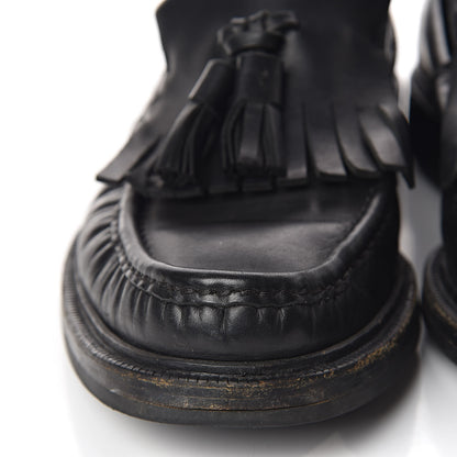 Gucci Calfskin Mens Tassel Fringe Loafers 7.5 Black 10 of 21