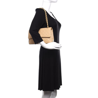 Chanel Lambskin Quilted Medium Double Flap Beige 2 of 12