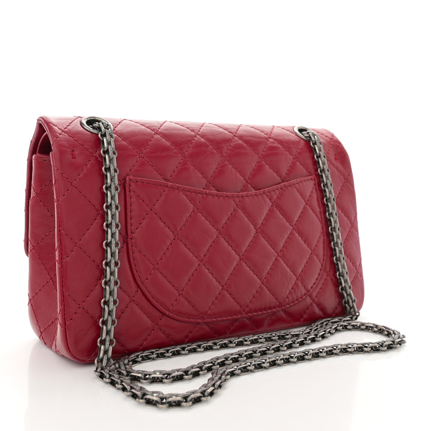 Aged Calfskin Quilted 2.55 Reissue 225 Flap Red