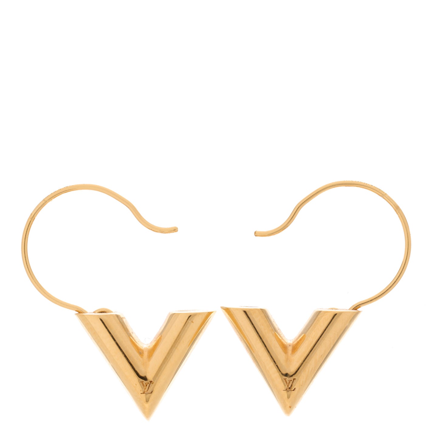 Brass Essential V Hoop Earrings Gold