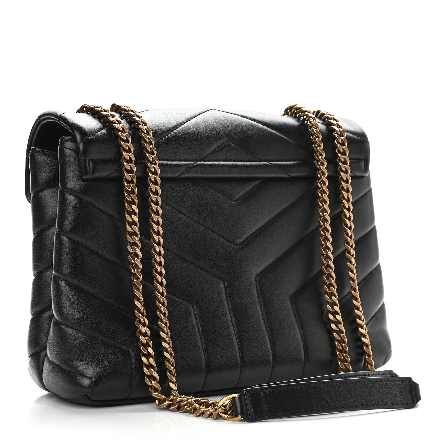 Saint Laurent Calfskin Y Quilted Monogram Small Loulou Chain Satchel Black 3 of 8