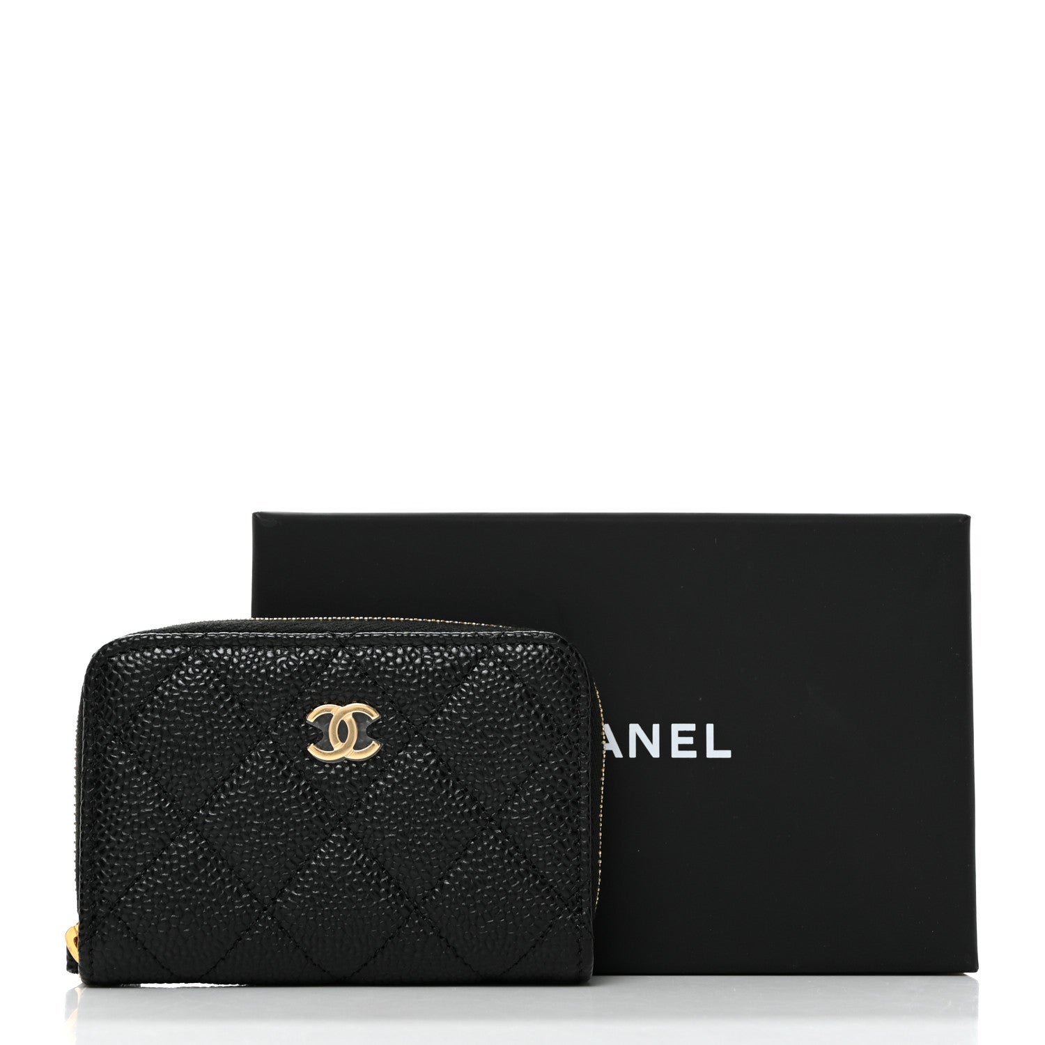 Chanel Caviar Quilted Zip Coin Purse Black 10 of 10