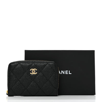 Chanel Caviar Quilted Zip Coin Purse Black 10 of 10