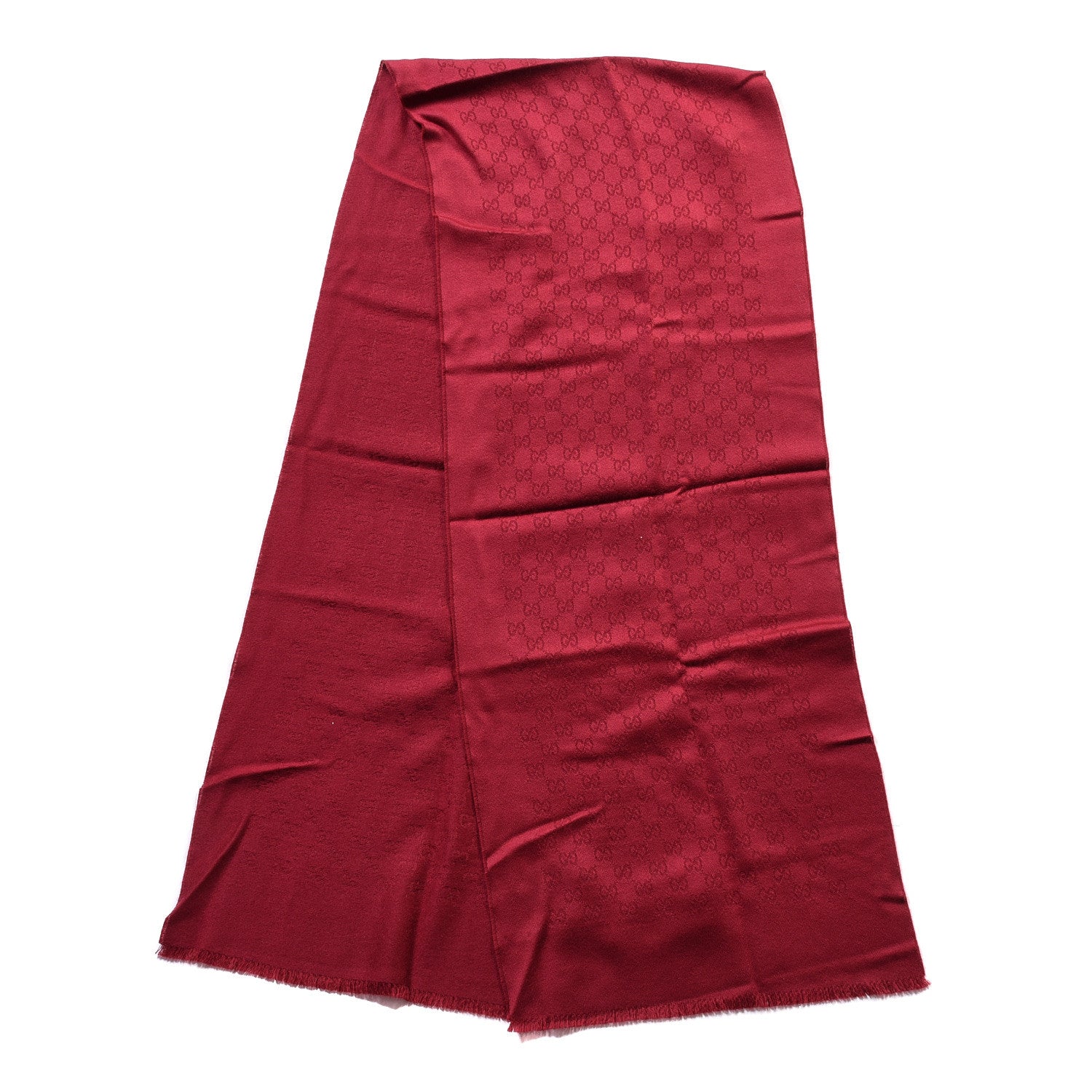 Gucci Cashmere GG Monogram Gem Lux Scarf Bordeaux 2 of 5