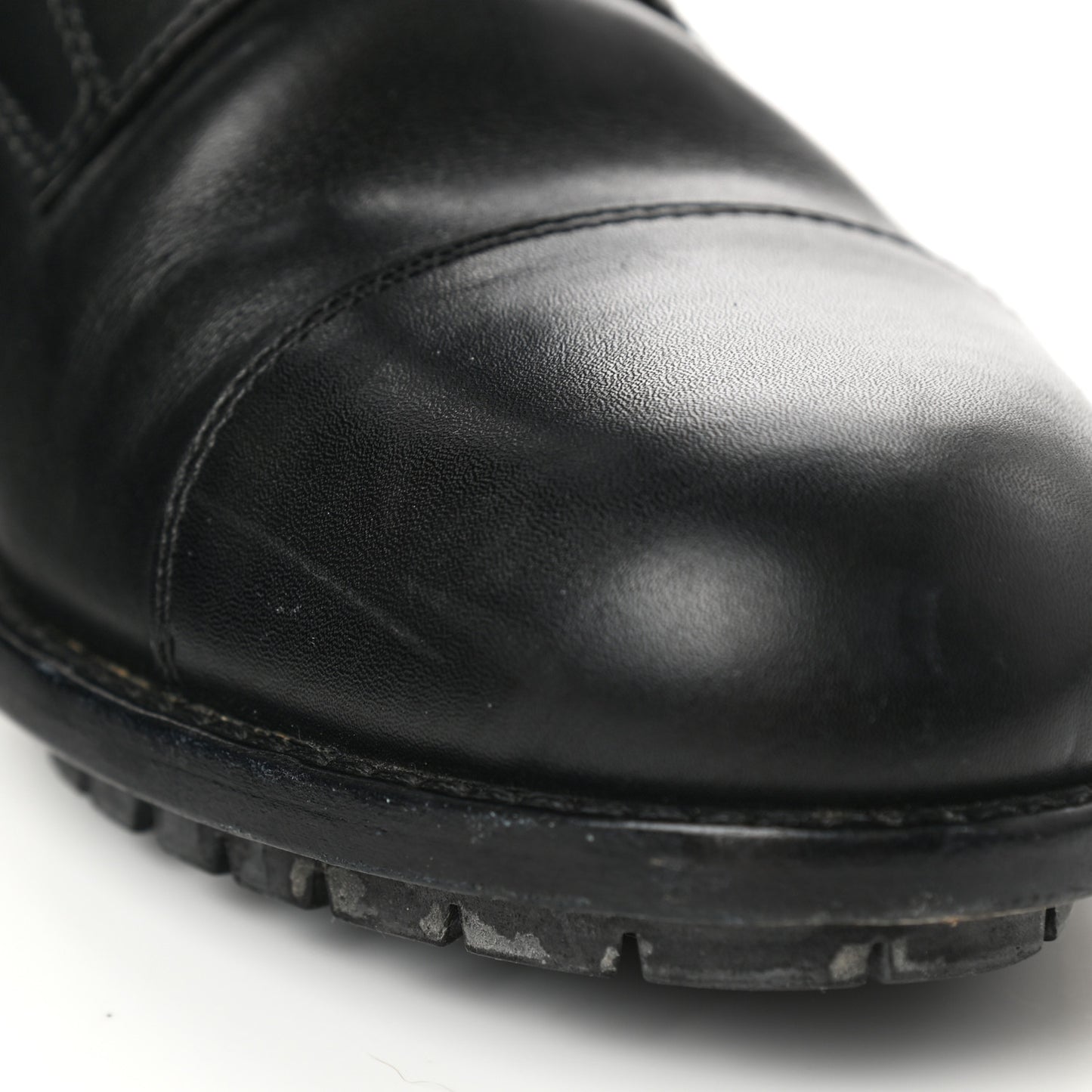 Calfskin Techno Couture Combat Boots 39 Black