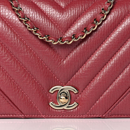 Chanel Calfskin Chevron Quilted Mini Statement Flap Pink 9 of 12
