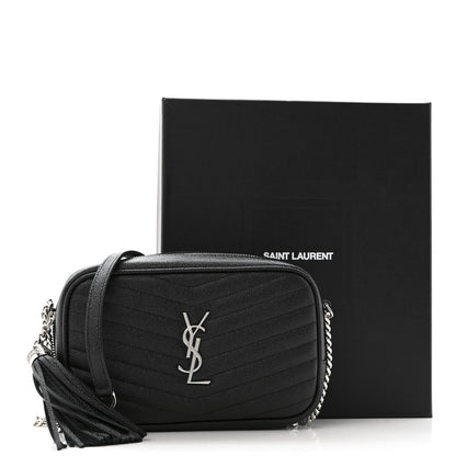 Saint Laurent Grain De Poudre Matelasse Monogram Mini Lou Camera Bag Black 13 of 13