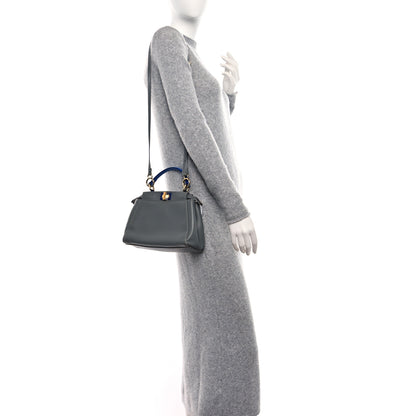 Fendi Nappa Colorblock Mini Peekaboo Iconic Satchel Grigio Chiaro Fragola Blue 2 of 11