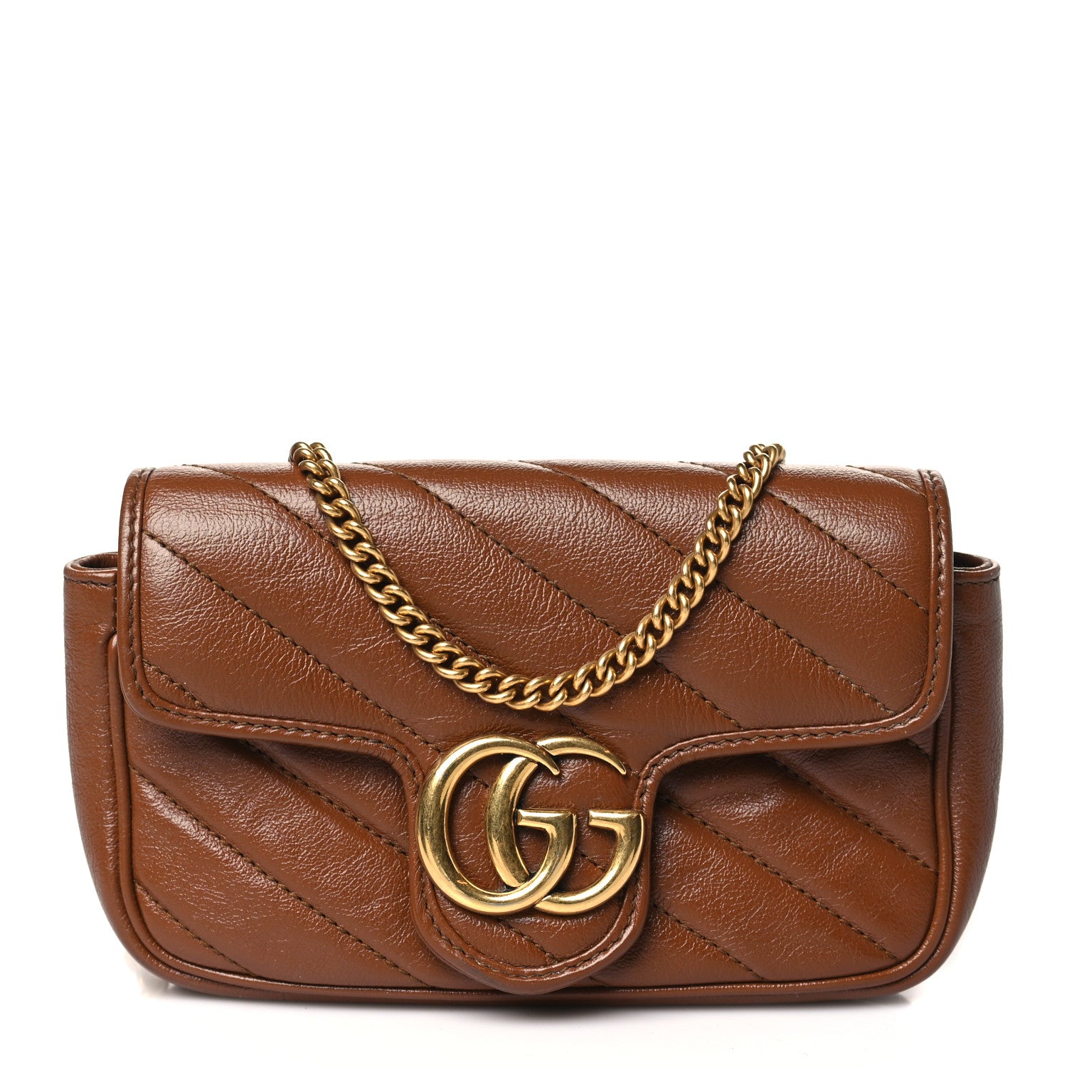 Gucci Azalea Calfskin Matelasse Diagonal Super Mini GG Marmont Shoulder Bag Cuir 1 of 11