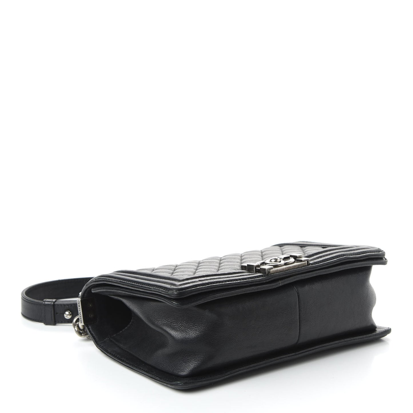 Calfskin Quilted Medium Boy Flap Black