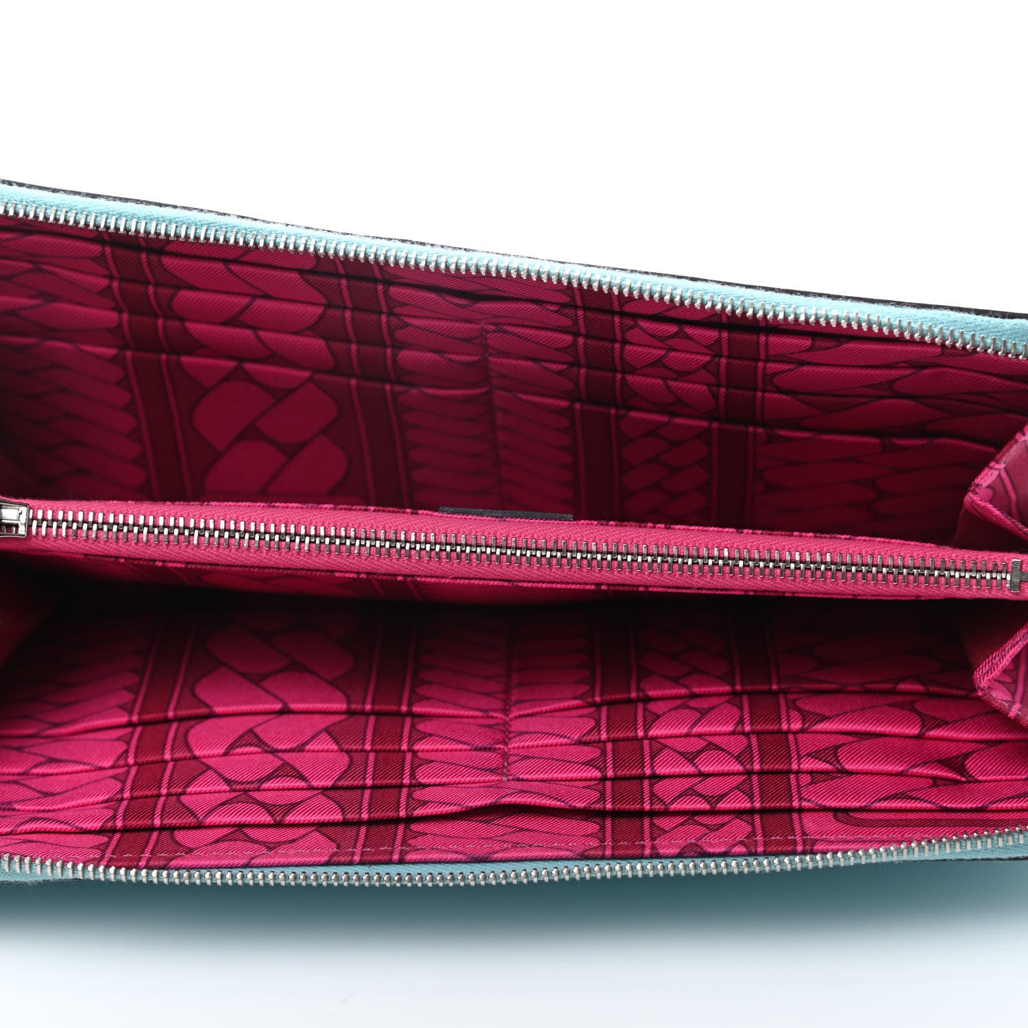 Hermes Epsom Silk'In Wallet Bleu Atoll Rose Tyrien 4 of 7