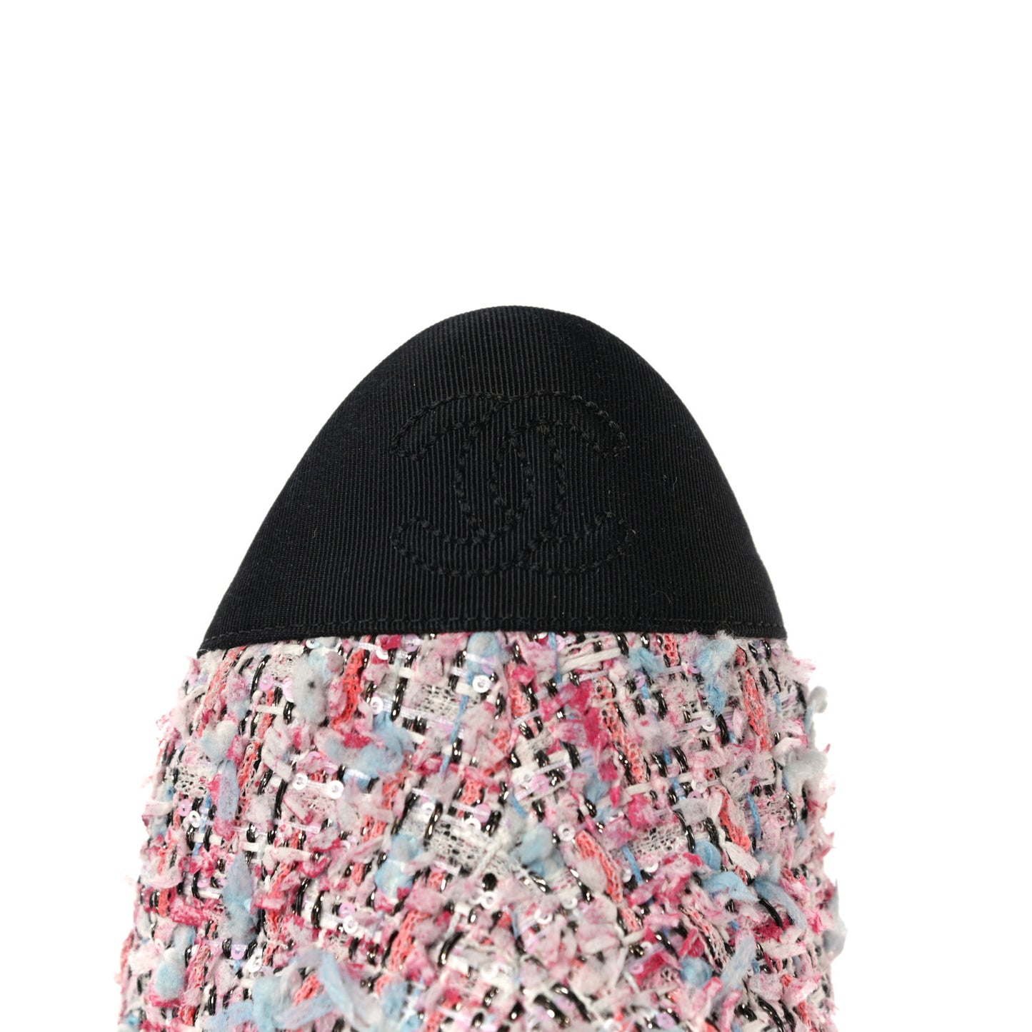 Tweed Cap Toe CC Short Boots 36 Pink Blue Black
