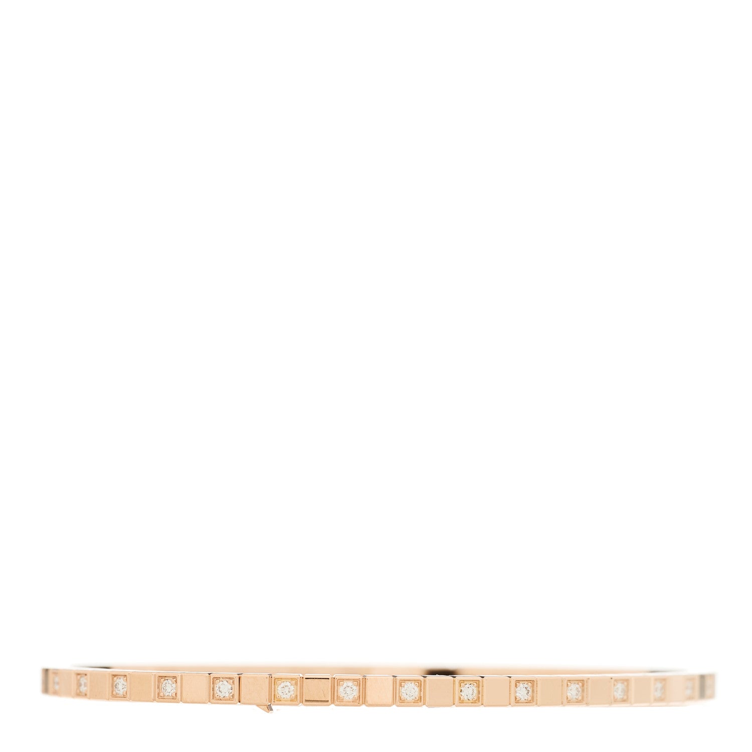 Chopard 18K Rose Gold Diamond Ice Cube Half Set Bangle Bracelet 1 of 4