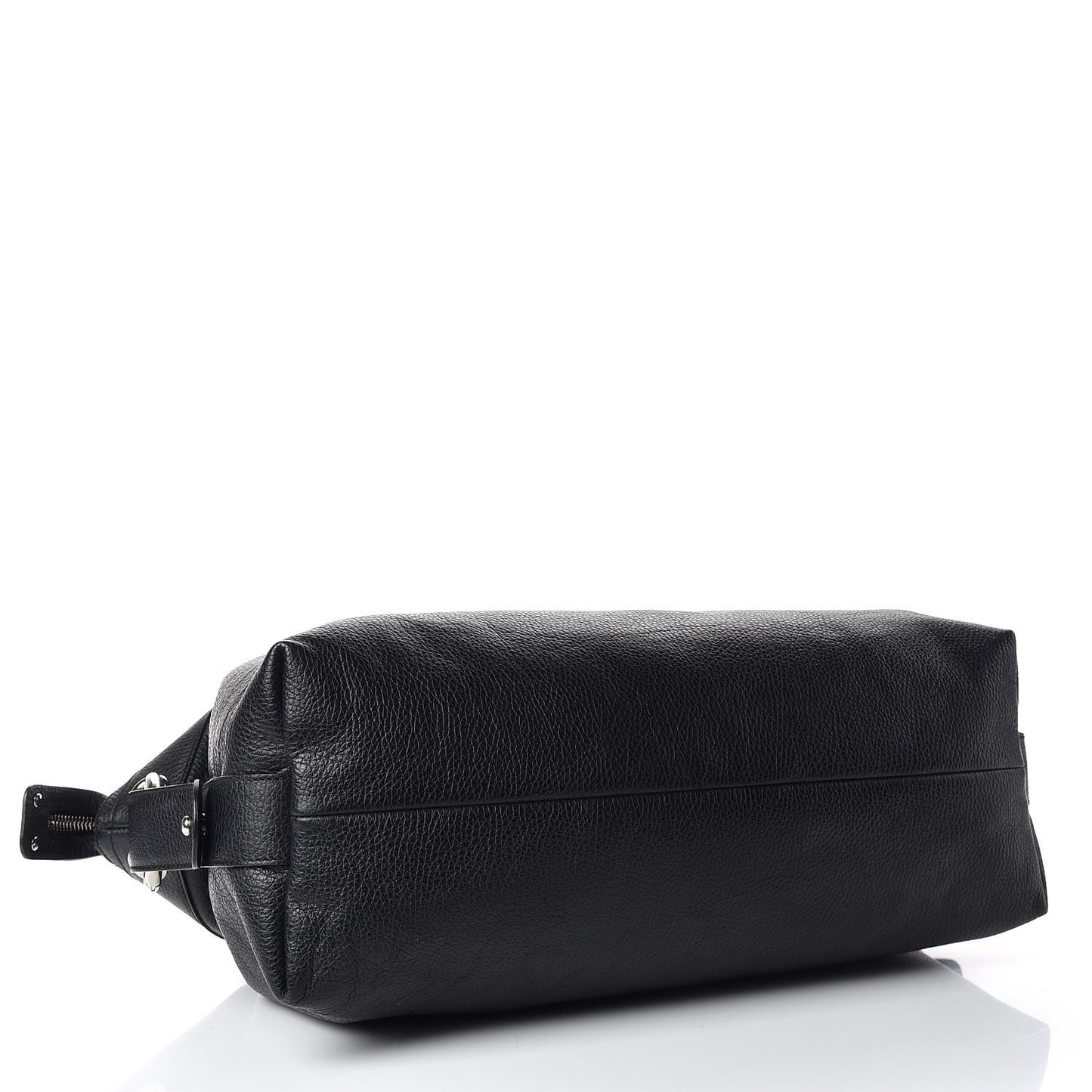 Pebbled Calfskin Large Bamboo Bar Tassel Shoulder Bag Black