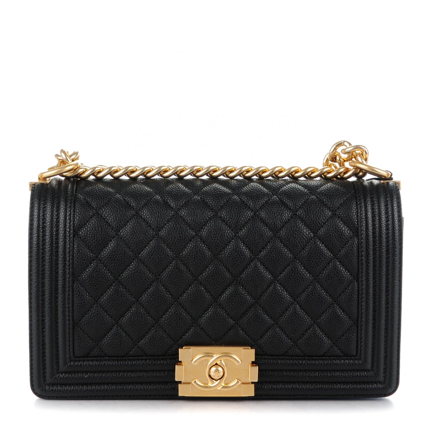 Caviar Quilted Medium Boy Flap Black