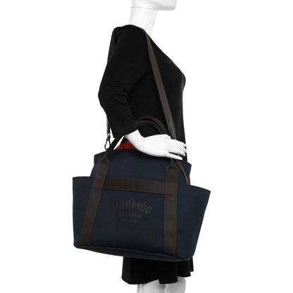 Hermes Toile Sac De Pansage Groom Bleu Navy Feu 2 of 11