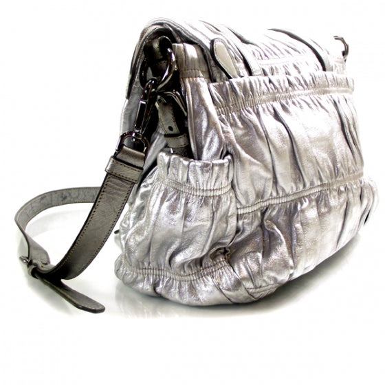 Nappa Dressy Gaufre Messenger Silver