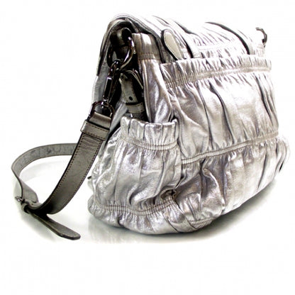 Prada Nappa Dressy Gaufre Messenger Silver 3 of 11