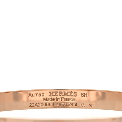 Hermes 18K Rose Gold Diamond PM Collier De Chien Bracelet SH 3 of 4