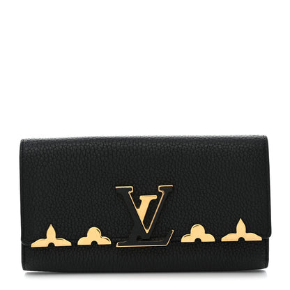 Louis Vuitton Taurillon Embellished Capucines Long Wallet Black 1 of 6