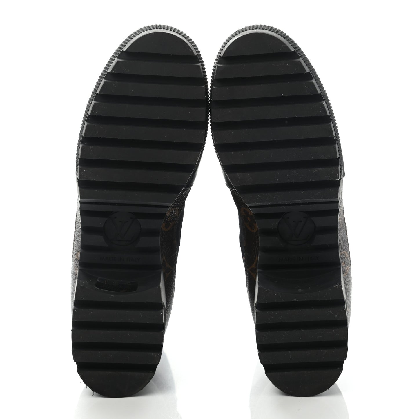 Suede Calfskin Monogram Laureate Platform Desert Boots 39 Black