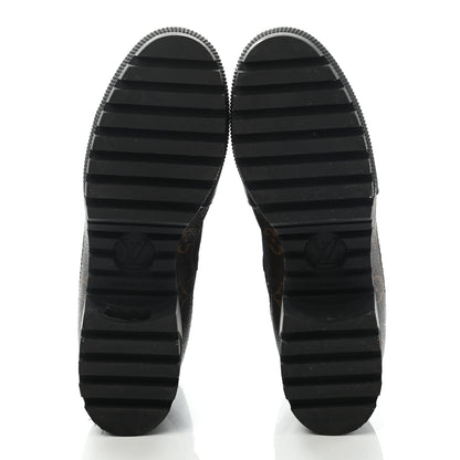 Louis Vuitton Suede Calfskin Monogram Laureate Platform Desert Boots 39 Black 5 of 11