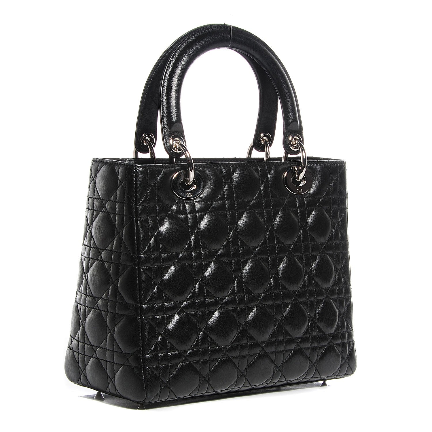 Christian Dior Lambskin Cannage Medium Lady Dior Black 3 of 7