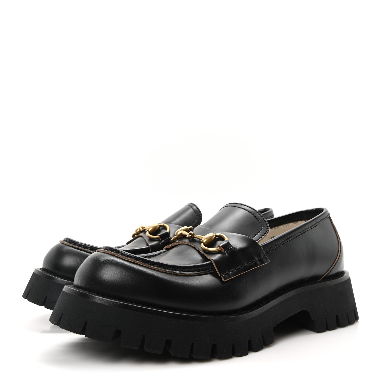 Gucci Cordovan Lux Womens Harald Horsebit 25mm Platform Loafers 40 Black 4 of 8