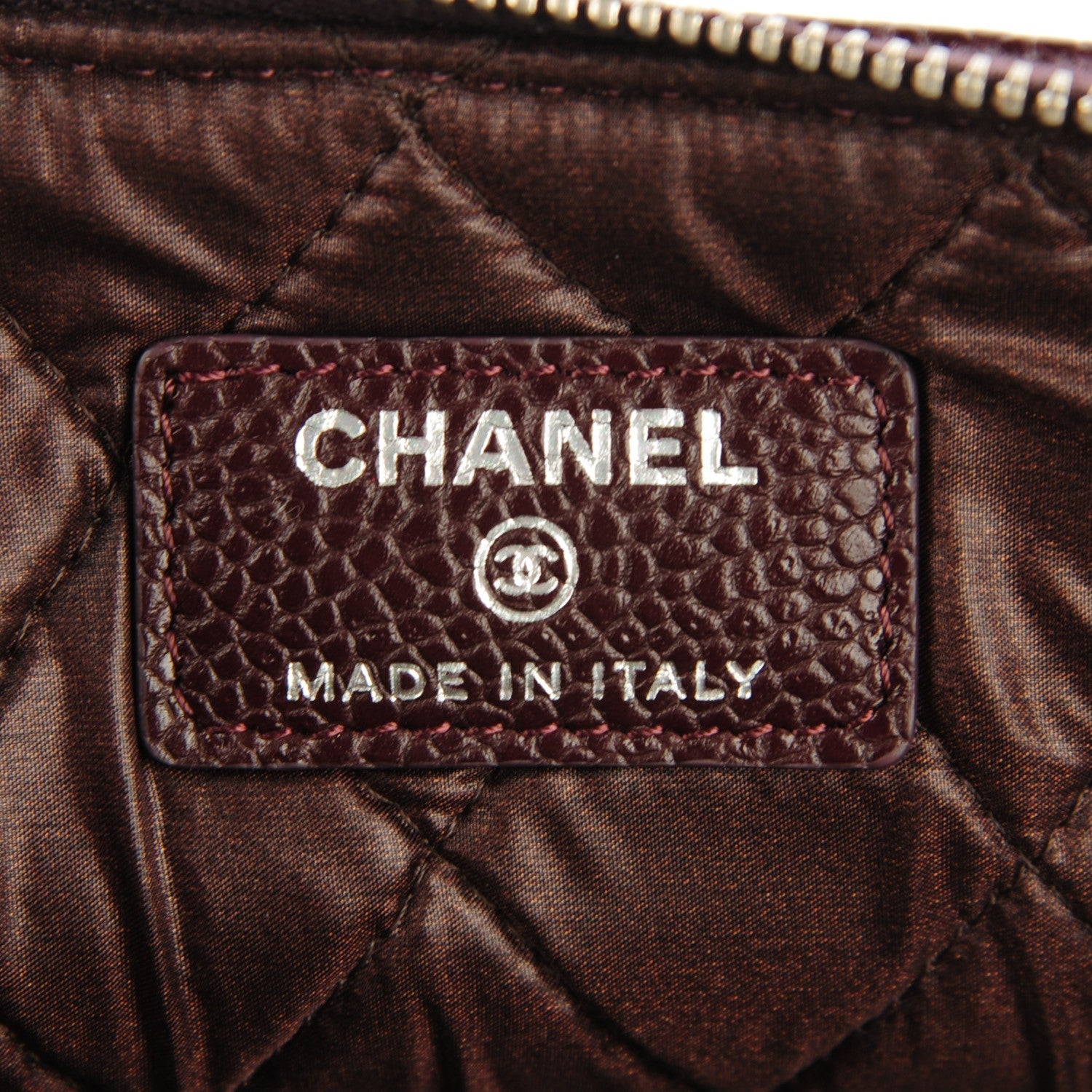 Chanel Caviar Quilted Medium Cosmetic Case Burgundy 6 of 7