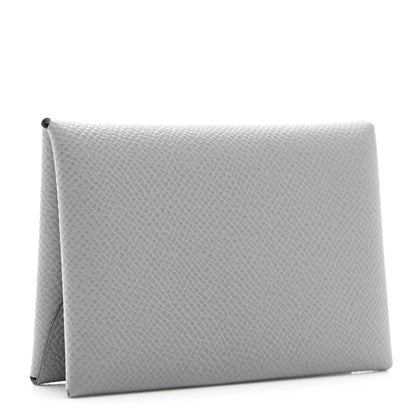 Hermes Epsom Calvi Duo Card Case Bleu Glacier 3 of 8