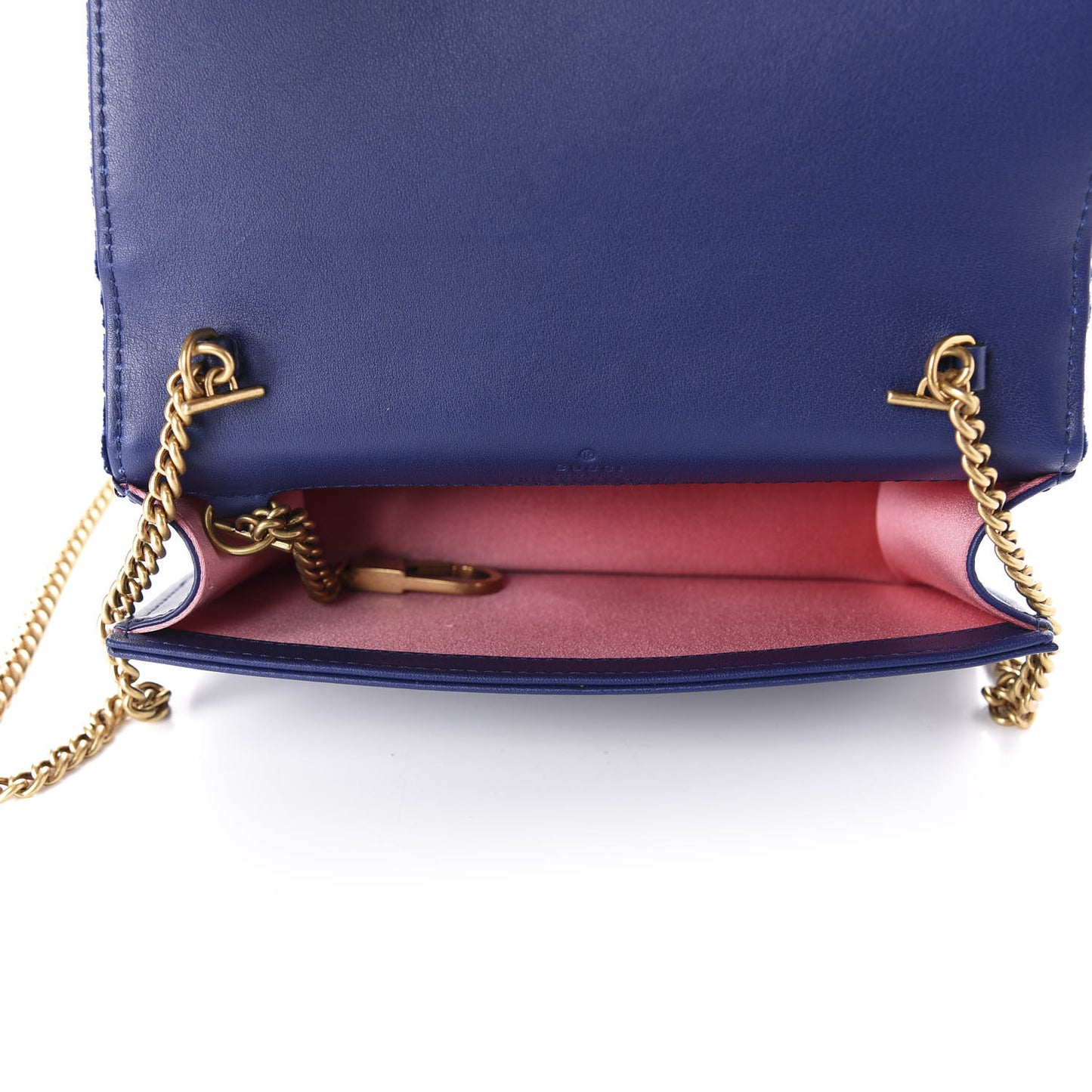 Velvet Matelasse GG Marmont Mini Bag Cobalt Blue