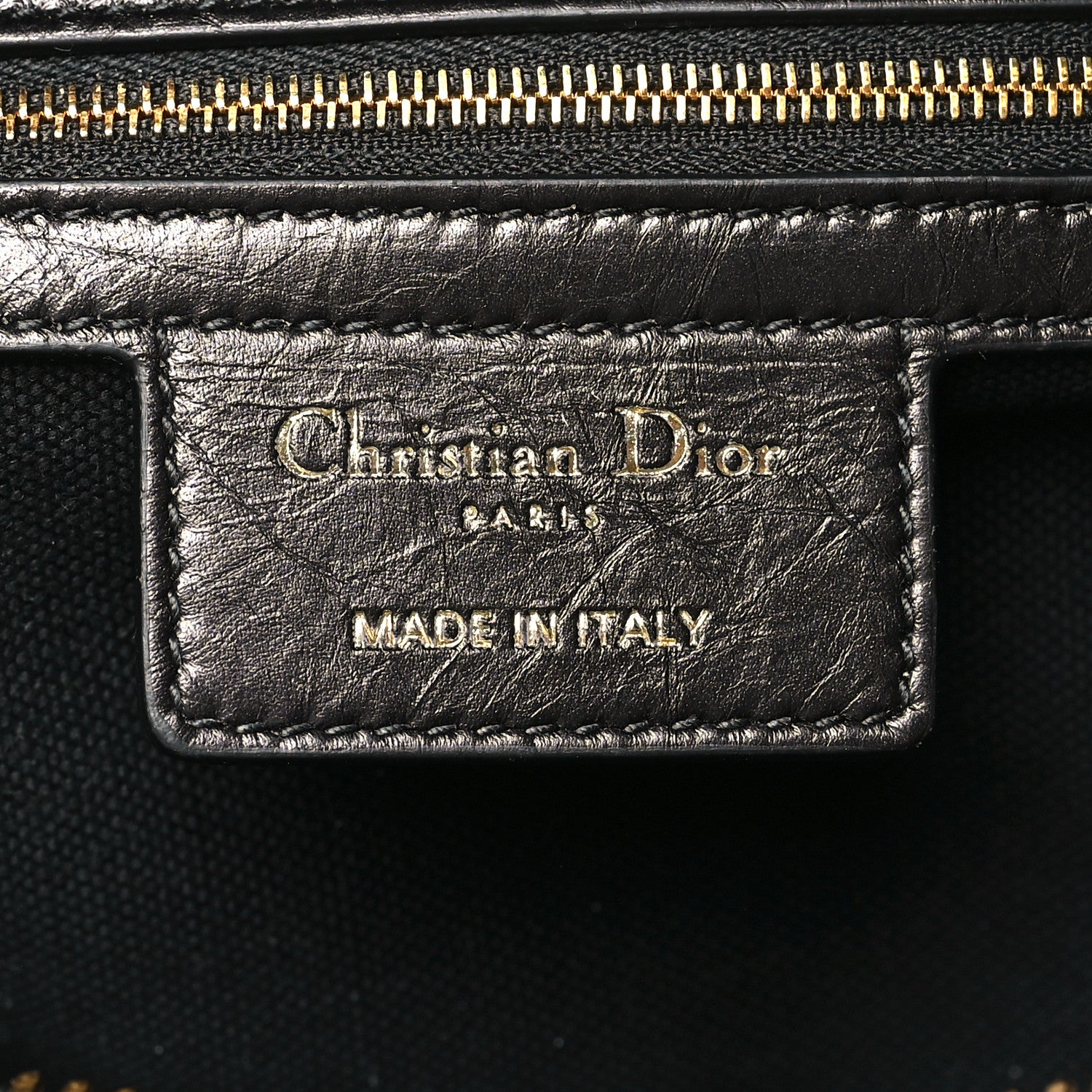 Christian Dior Crinkled Calfskin Macrocannage Medium D-Journey Bag Black 6 of 10
