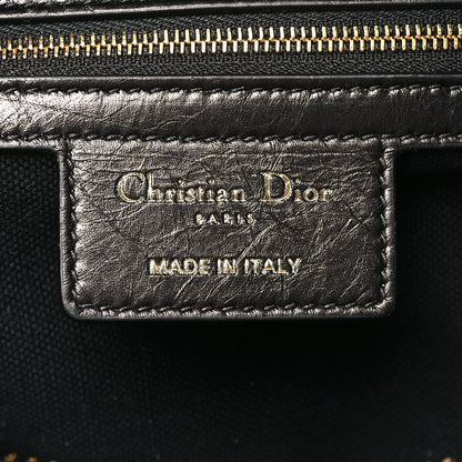 Christian Dior Crinkled Calfskin Macrocannage Medium D-Journey Bag Black 6 of 10