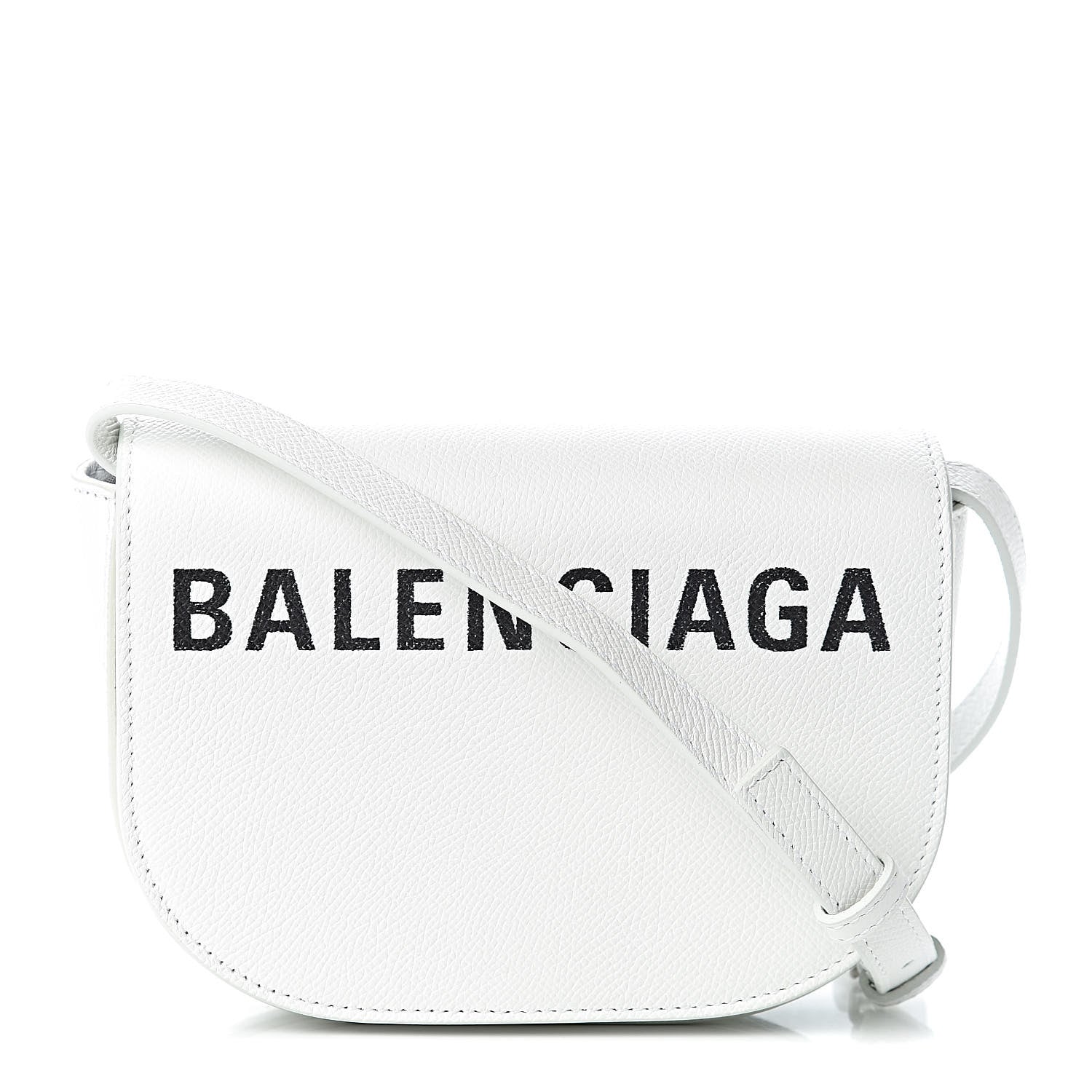 Balenciaga Grained Calfskin Logo Print Ville Day Bag XS White 1 of 9