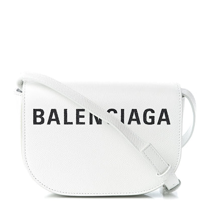 Balenciaga Grained Calfskin Logo Print Ville Day Bag XS White 1 of 9