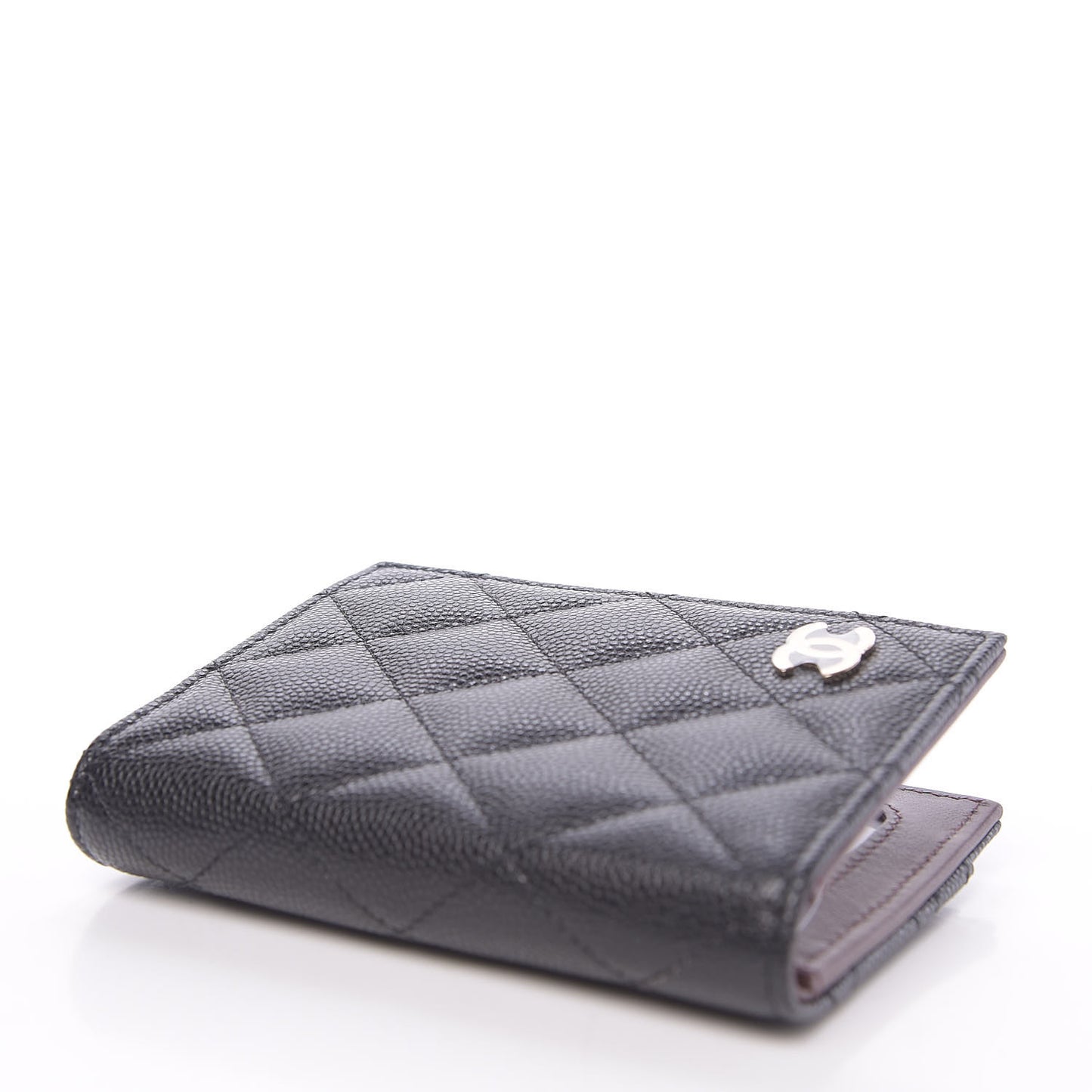 Caviar Quilted Card Holder Wallet Black