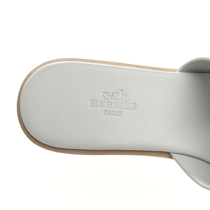 Hermes Calfskin Cork Eze 30 Sandals 37 White 8 of 10